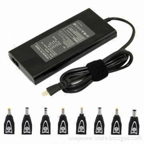 Universal-slim Laptop AC Adapter, 75W, Automatic, 8 Standard DC Connectors, Color Box Package
